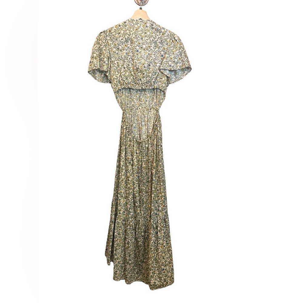NWT XiRENA Gabrielle Cotton Bella Flora Back Cut-Out Midi Dress, Size M - Picture 4 of 9